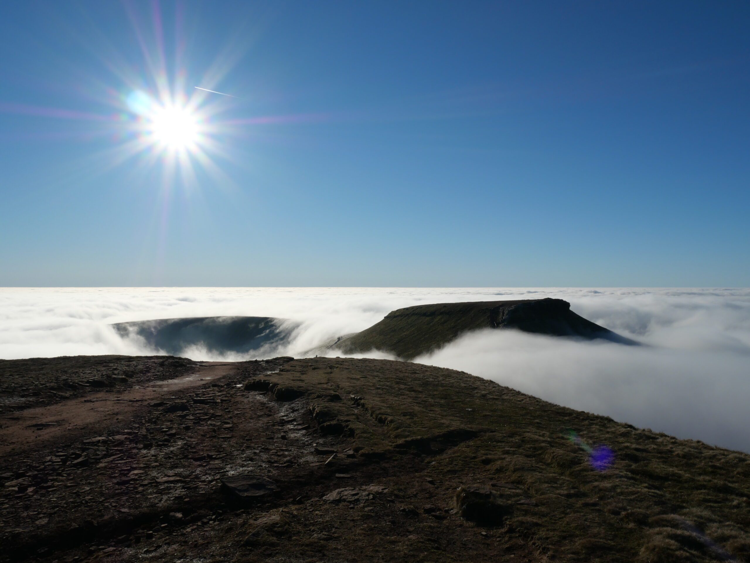 Cloud inversion over the Brecon Beacons in Wales, UK.