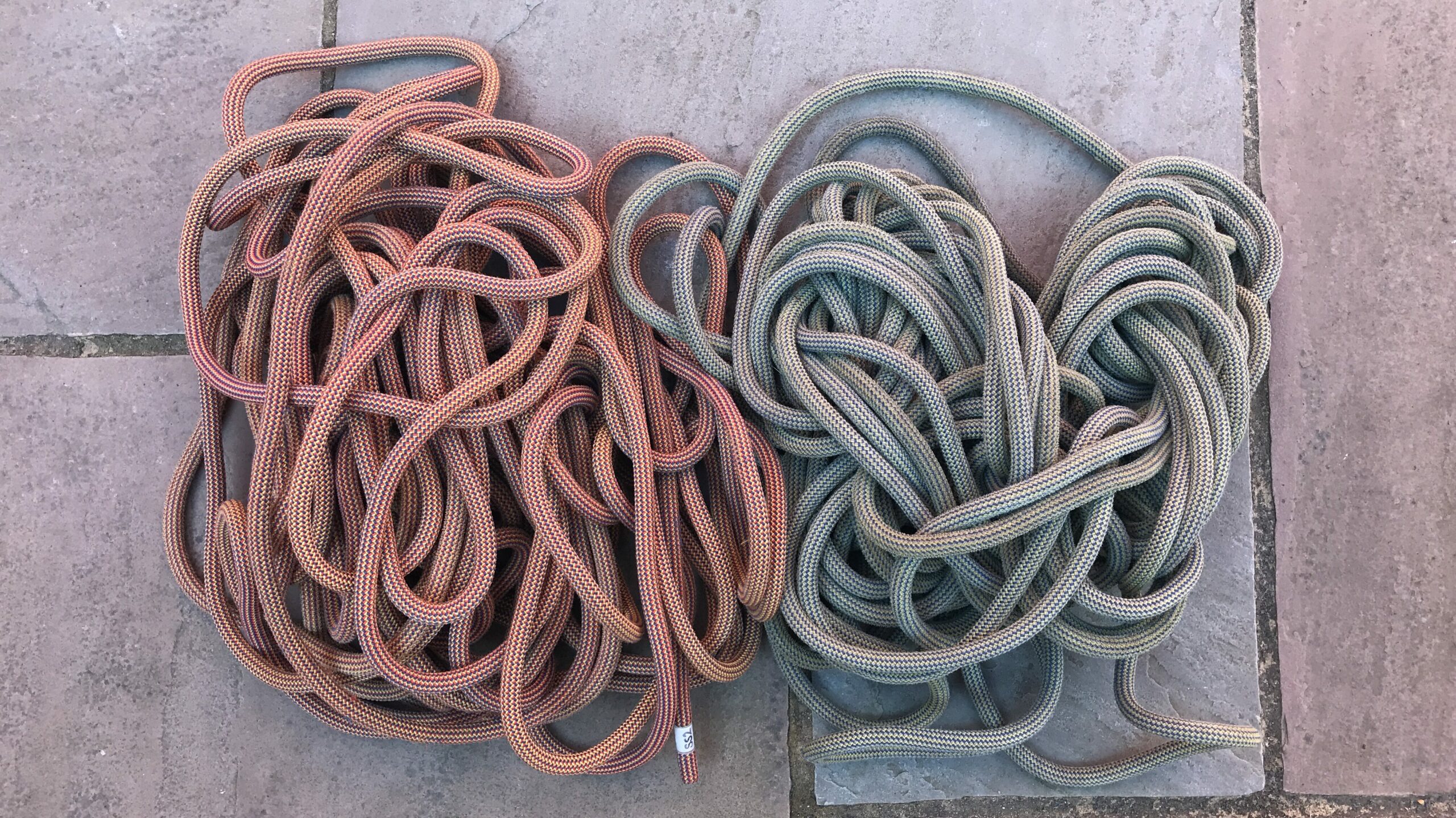 Ropes after being cleaned and dried.