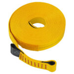 A photo of the yellow palm safety tape coiled up.