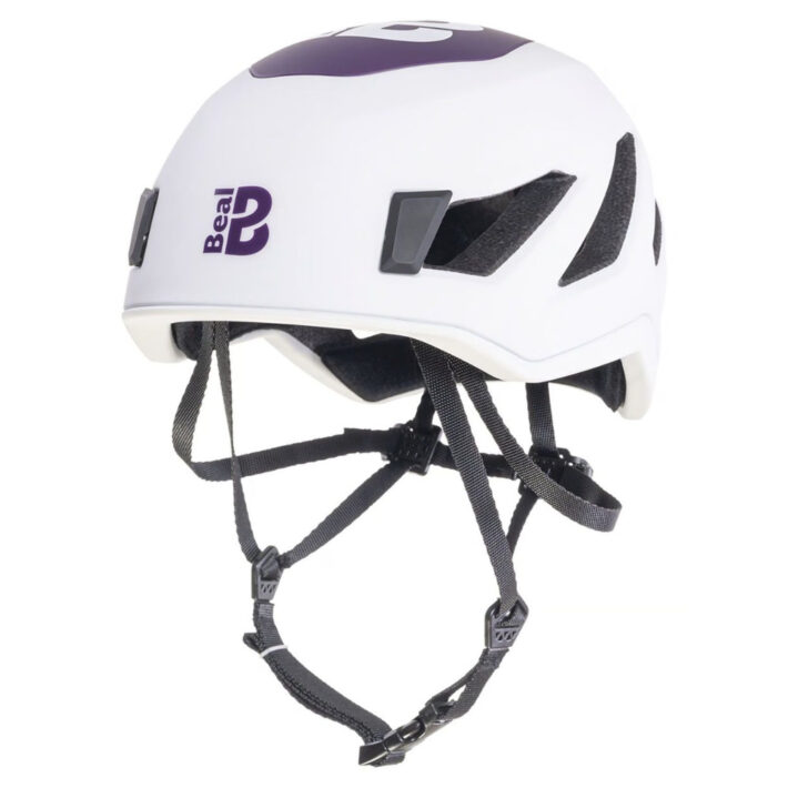 Beal Indy white Helmet, Image showing front and side of helmet