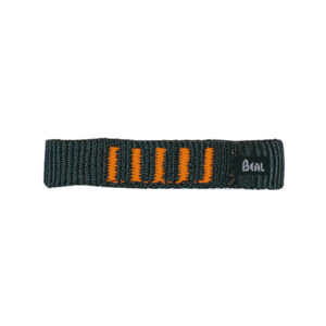 The Beal Express Basic Sport Quickdraw sling. Black with orange stitching.