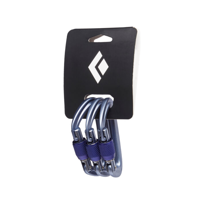 The Black Diamond LiteForge Screwgate Carabiner 3-pack in grey