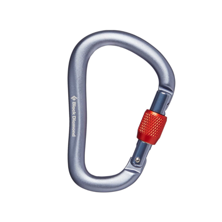 black diamond RockLock Screwgate Carabiner in grey