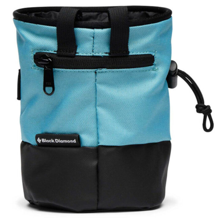 the back of the black diamond mojo chalk bag in glacier