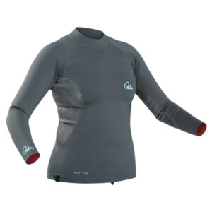 Neoflex Womens Longsleeve Top in Gray. Front Image.