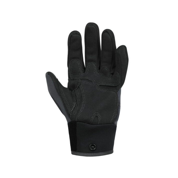 palm black and grey throttle gloves back image