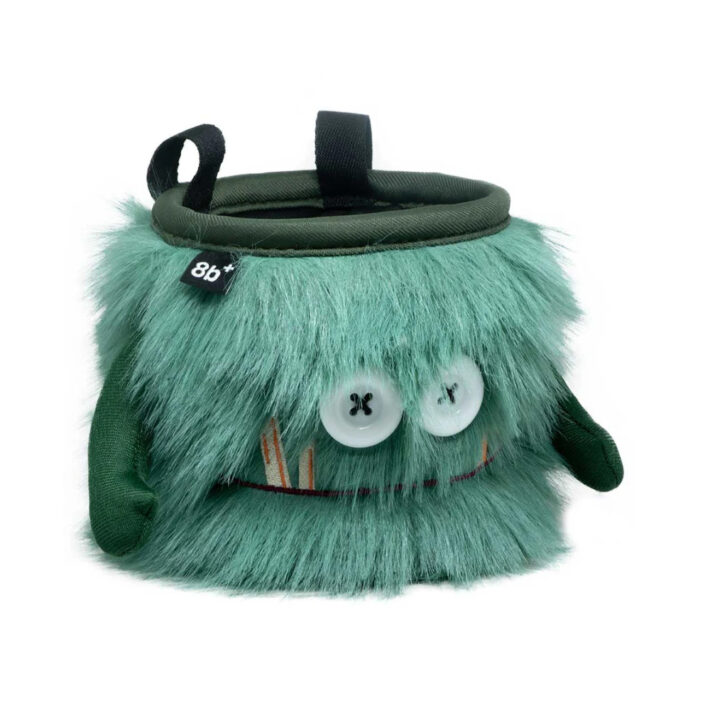 Dusty green monster chalk bag called flint image just off center