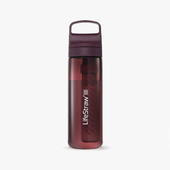 front image of the lifestraw go 650ml in burgundy