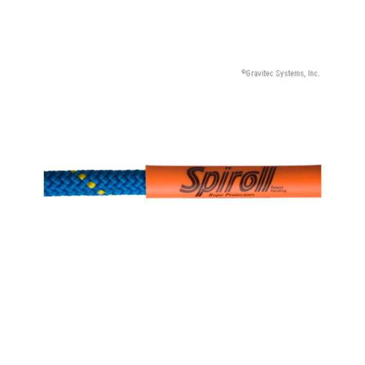 image of spiroll rope proector in orange wrapped around a blue rope